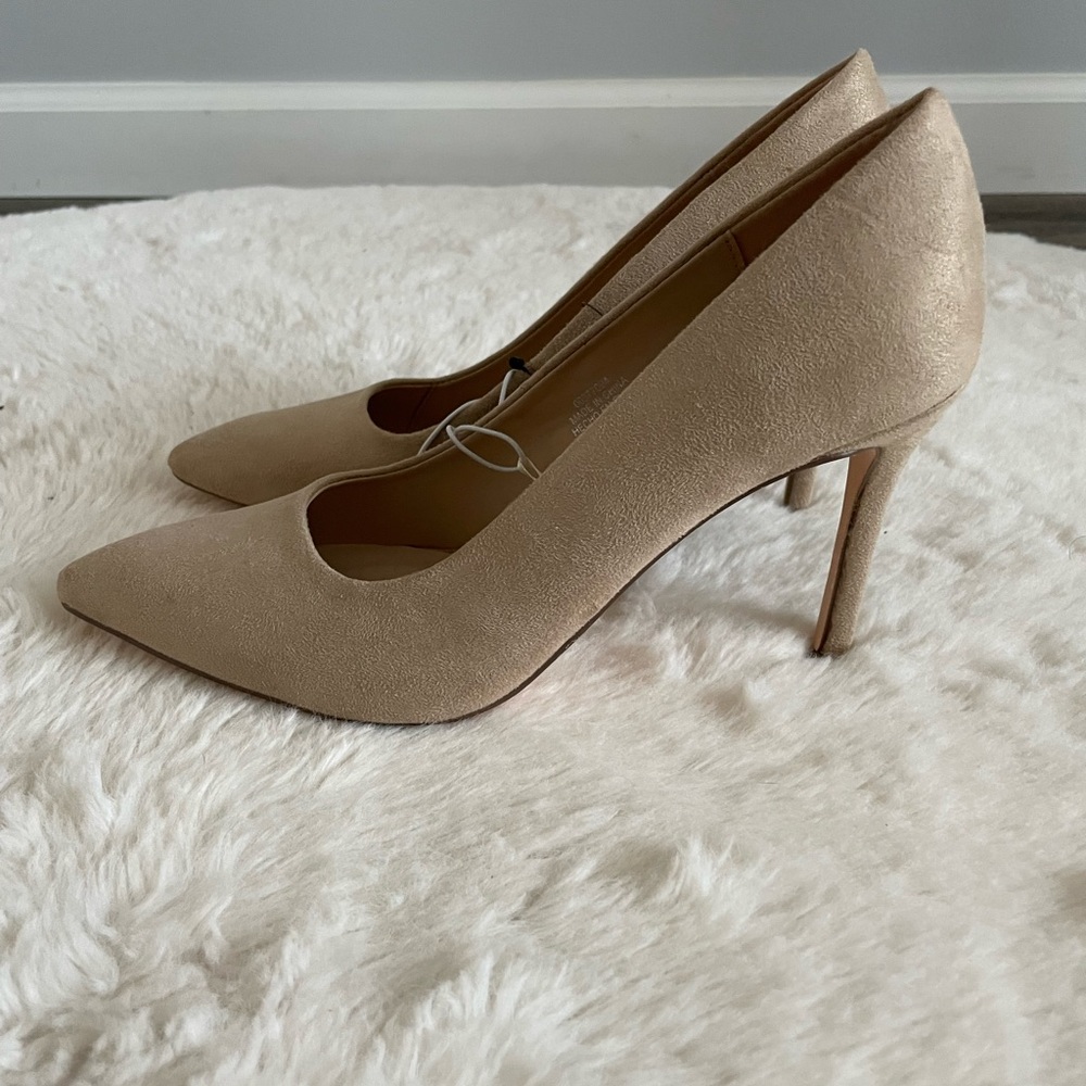 Faux Suede Tan Heels